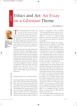 Ethics and Art - Riviste dell`Ateneo Pontificio Regina Apostolorum