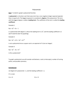 Polynomials