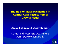 The Role of Trade Facilitation in Central Asia: Results from