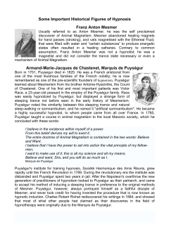 Some Important Historical Figures of Hypnosis