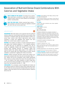 Association of Nutrient-Dense Snack Combinations With