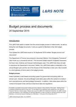 Budget process and documents