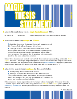 MAGIC THESIS STATEMENT