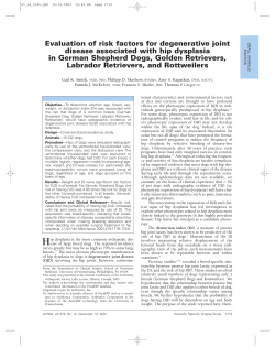 Evaluation of risk factors for degenerative joint disease associated