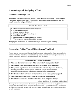 Annotating and Analyzing a Text