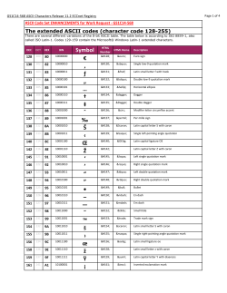 ASCII Code Set (WR14-568)