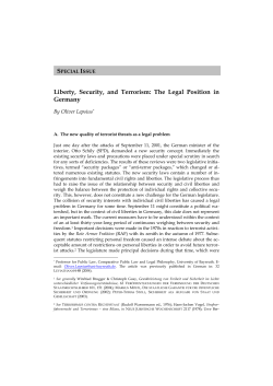 Liberty, Security, and Terrorism: The Legal Position in Germany