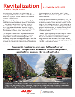 AARP Livability Fact Sheets - Revitalization Without Displacement