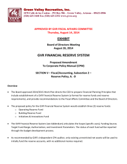 Exhibit - Reserve Funds Policy ADDENDUM 8-26