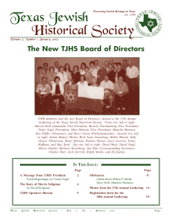 2007 January - Texas Jewish Historical Society