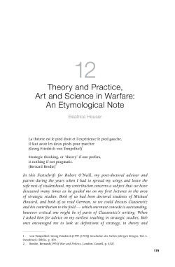 Theory and Practice, Art and Science in Warfare: An Etymological Note