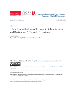 Labor Law as the Law of Economic Subordination and Resistance