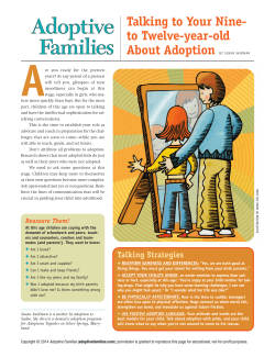 Talking to Your Nine- to Twelve-year-old About Adoption