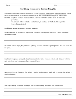 Combining Sentences to Connect Thoughts