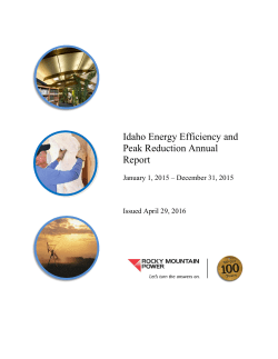 Idaho Energy Efficiency and Peak Reduction Annual