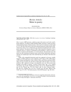 Review Article: Meter in poetry - Crlao