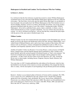 Shakespeare in Stratford and London: Ten