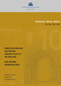 FORECASTING INFLATION AND TRACKING - ECB