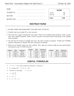 Exam 2 Review  - The Learning Center