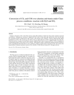 Conversion of CS2 and COS over alumina and titania