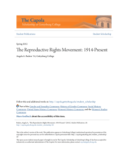 The Reproductive Rights Movement: 1914-Present