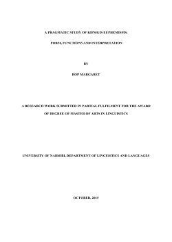 A Pragmatic Study Of Kipsigis Euphemisms: Form