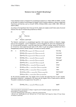 Romance bias on English Morphology