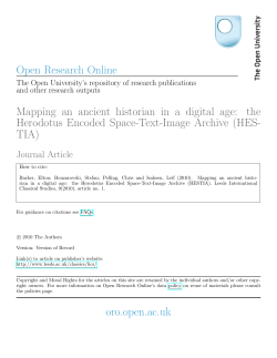 Open Research Online Mapping an ancient historian in a digital age