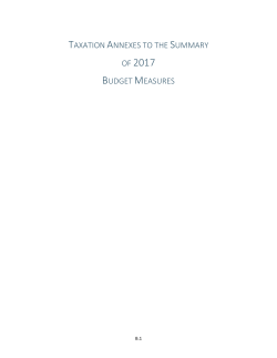 Taxation Annexes to the Summary of 2017 Budget