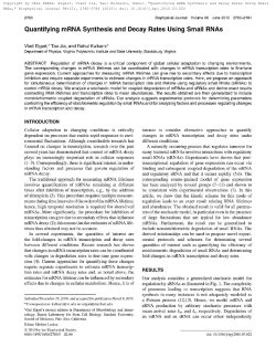 Quantifying mRNA Synthesis and Decay Rates Using Small RNAs