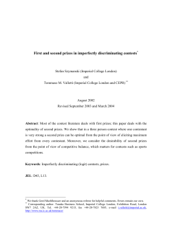 First and second prizes in imperfectly discriminating contests*