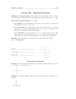 Section 5B – Rational Functions