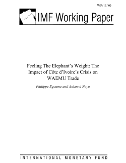 Feeling The Elephant`s Weight: The Impact of C&ocirc;te d`Ivoire`s