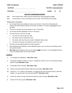 Conversions Practice-01-One Step Conversions