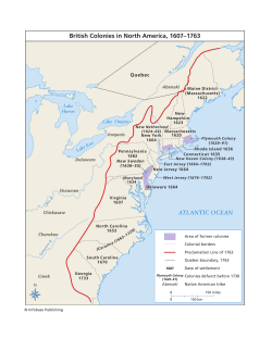 British Colonies in North America, 1607&ndash;1763