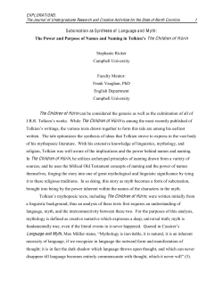 The Power and Purpose of Names and Naming in