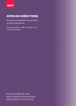 African Directions: Towards an Equitable Partnership in Peace