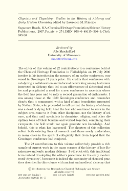 Chymists and Chymistry: Studies in the History of Alchemy