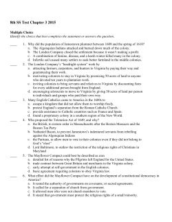 8th SS Test Chapter 3 2015