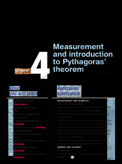 Measurement and introduction to Pythagoras` theorem