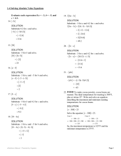 Evaluate each expression if a = &ndash;3, b = &ndash;5, and c = 4.2. 14. SOLUTION