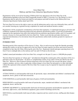 Iowa State Fair Midway and Kid Area Attraction Specification Outline