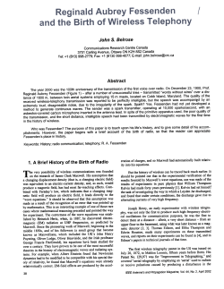Reginald Aubrey Fessenden and the Birth of Wireless Telephony