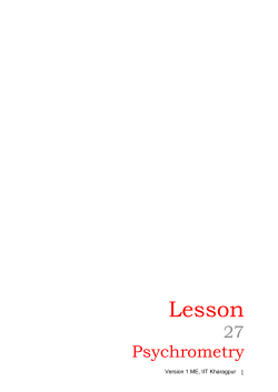 Psychrometry