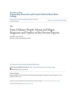 Mystai and Magoi, Magicians and Orphics in the Derveni Papyrus