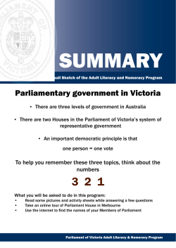 Parliamentary government in Victoria