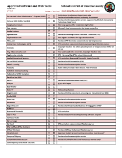 Approved Software and Web Tools Osceola