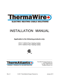 ThermaWire CFH-T Installation Manual V2.1
