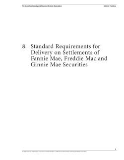 8. Standard Requirements for Delivery on Settlements of