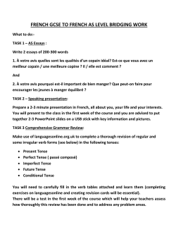 French Summer Assignment - Ark 6th Form East Sussex